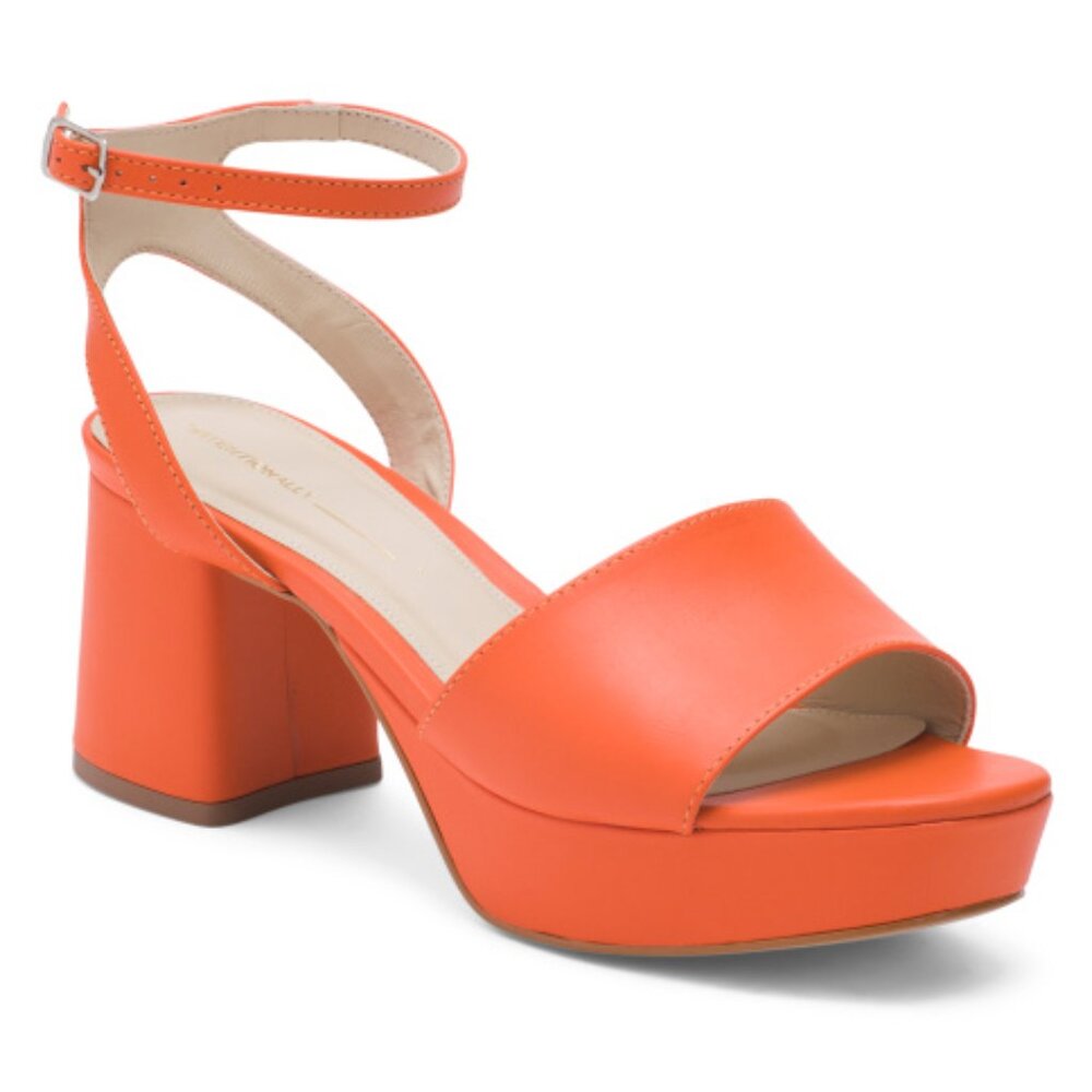 Intentionally Blank Ruby Heeled Sandals Tangelo Leather EU 36